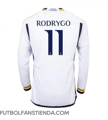 Real Madrid Rodrygo Goes #11 Primera Equipación 2023-24 Manga Larga